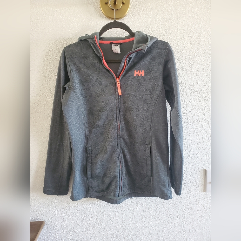 Helly Hansen Women’s Graphic Fleece Hoodie size MEDIUM in forest green